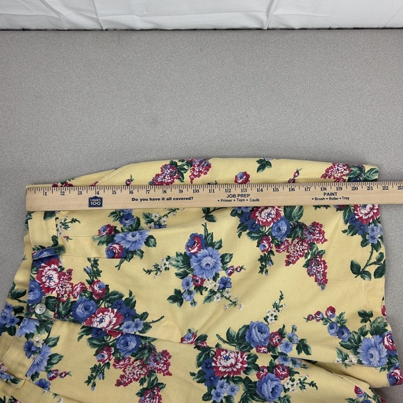 Vintage Willowbend Shorts Womens 14 Yellow Floral High Rise Cotton Made USA 90s - Picture 11 of 13